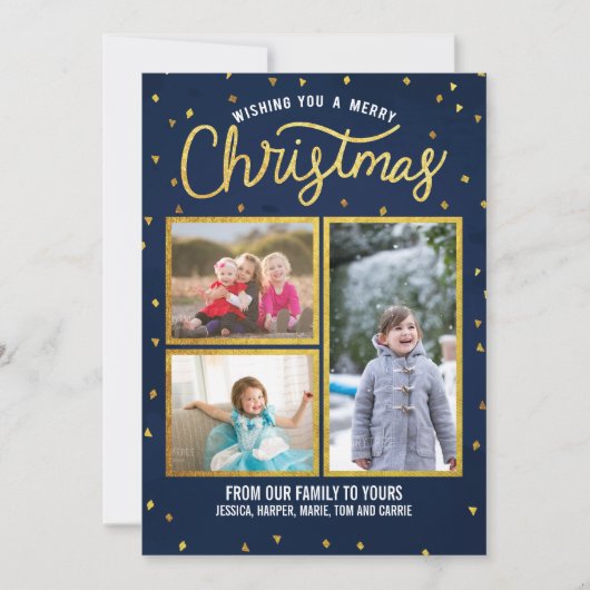 Gold und Blue Frohe Weihnachten (Vorderseite)