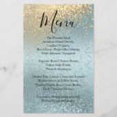 Gold und Blue Glitzer - Menü (Vorderseite)