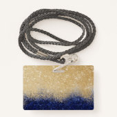 Gold und Blue Glitzer Ombre Luxury Design Ausweis (Rückseite mit Schlüsselband)