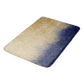 Gold und Blue Glitzer Ombre Luxury Design Badematte (Schrägansicht)