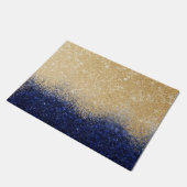 Gold und Blue Glitzer Ombre Luxury Design Fußmatte (Schrägansicht)