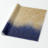 Gold und Blue Glitzer Ombre Luxury Design Geschenkpapier (Ungerollt)