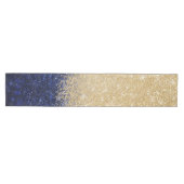 Gold und Blue Glitzer Ombre Luxury Design Mittelgroßer Tischläufer (Horizontal)