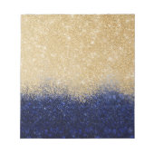 Gold und Blue Glitzer Ombre Luxury Design Notizblock (Vorderseite)