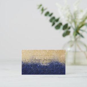Gold und Blue Glitzer Ombre Luxury Design Visitenkarte