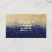 Gold und Blue Glitzer Ombre Luxury Design Visitenkarte (Rückseite)