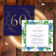 Gold und Blue Hydrangea 60. Hochzeitstag