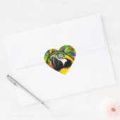 Gold und Blue Macaw Parrot Fantasy Heart Stickers (Umschlag)
