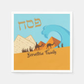 Gold und Blue Matzah Custom Hebrew Passover Serviette (Vorderseite)