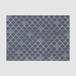 Gold und Blue Mermaid Muster Seidenpapier