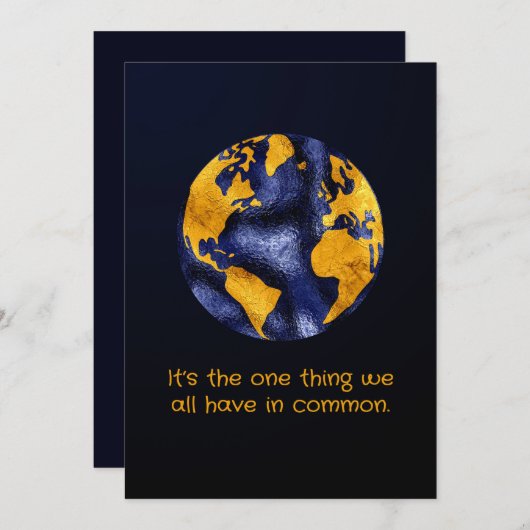 Gold und Blue Metallic Look Earth Day (Vorne/Hinten)