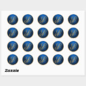 Gold und Blue Monogram S Umschlag Aufkleber (Blatt)