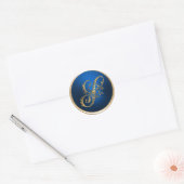 Gold und Blue Monogram S Umschlag Aufkleber (Umschlag)