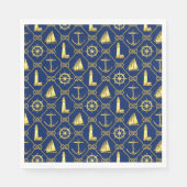 Gold und Blue Nautic Design Serviette (Vorderseite)