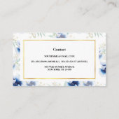 Gold und Blue Watercolor Visitenkarte (Rückseite)