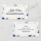 Gold und Blue Watercolor Visitenkarte (Vorne/Hinten)