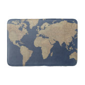 Gold und Blue World Map Badematte (Vorderseite)