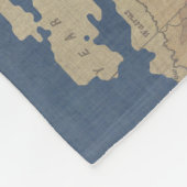 Gold und Blue World Map Fleecedecke (Ecke)