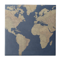Gold und Blue World Map