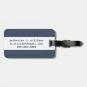 Gold und Blue World Map Gepäckanhänger (Rückseite horizontal)