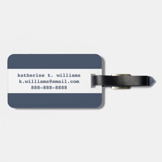 Gold und Blue World Map Gepäckanhänger (Rückseite horizontal)