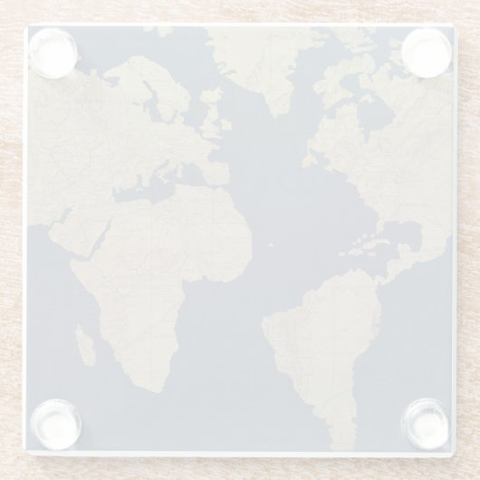 Gold und Blue World Map Glasuntersetzer (Rückseite)