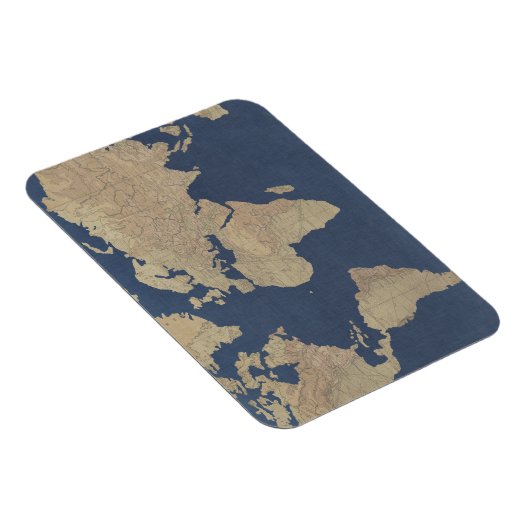 Gold und Blue World Map Magnet (Rechte Seite)