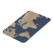 Gold und Blue World Map Magnet (Linke Seite)