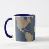 Gold und Blue World Map Tasse (Links)