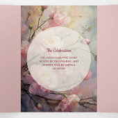 Gold und Blume Quinceanera Dreifach Gefaltete Einladung (Innenseite Mitte)