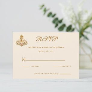 Gold- und Blumige katholische marianische Kreuz-Ho RSVP Karte