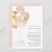 Gold und Blush Baby oder Brautparty per Mail Einladung (Vorne/Hinten)