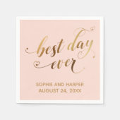 Gold und Blush Best Day Ever, Hörskript Serviette (Vorderseite)