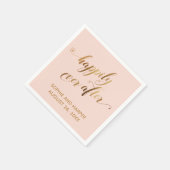 Gold und Blush glücklich immer nach Herzensskript Serviette (Ecke)