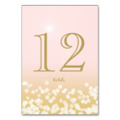 Gold- und Blush-Lichter Tischnummer (Rückseite)