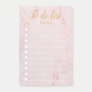 Gold- und Blush-Pink-Marmor-To-Do-Liste Post-it Klebezettel
