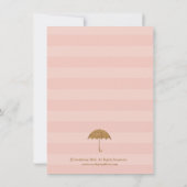 Gold und Blush Umbrella & Hearts Brautparty Einladung (Rückseite)