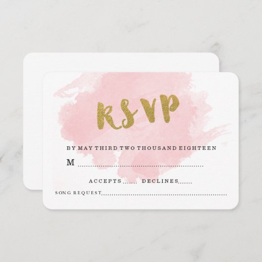 GOLD UND BLUSH WEDD RSVP (Vorne/Hinten)