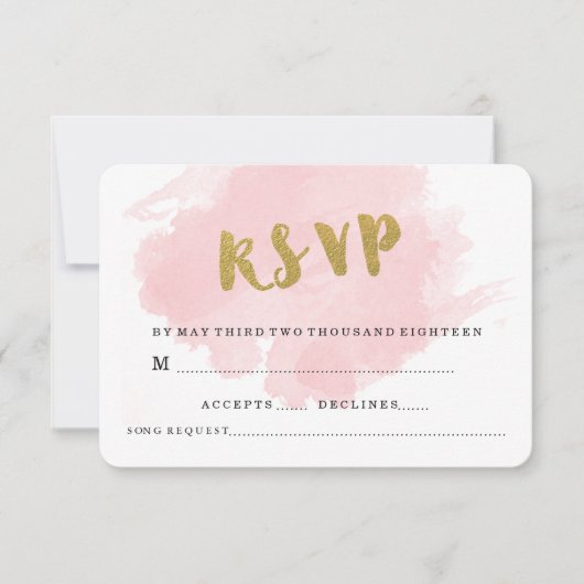GOLD UND BLUSH WEDD RSVP (Vorderseite)