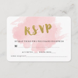 GOLD UND BLUSH WEDD RSVP KARTE