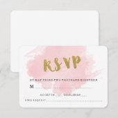 GOLD UND BLUSH WEDD RSVP KARTE (Vorne/Hinten)