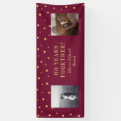 Gold und Bordeaux | Hochzeitsjubiläum-Party Banner (Vertikal)