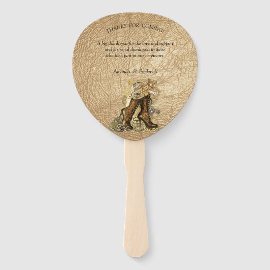 Gold- und Brass-Steampunk-Skulpturen aus goldenem Fächer (Rückseite)