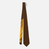 Gold und Braun Farbe Neck Tie Krawatte (Rückseite)