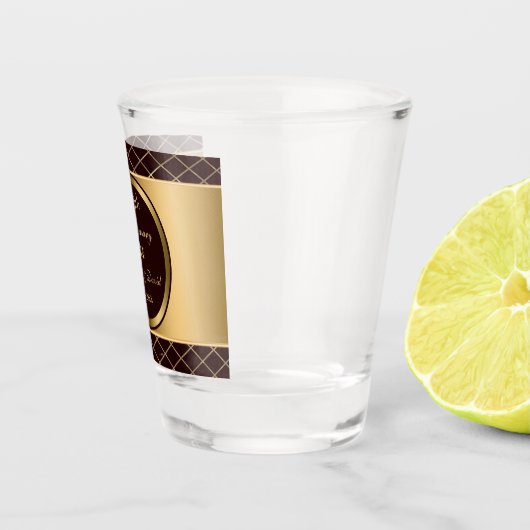 Gold- und Braundiamanten Schnapsglas (Rechts)