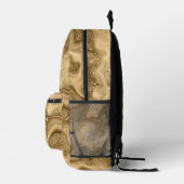 Gold und brauner Marmor Bedruckter Rucksack (Rechts)