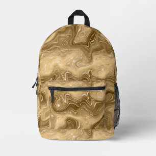 Gold und brauner Marmor Bedruckter Rucksack