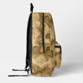 Gold und brauner Marmor Bedruckter Rucksack (Links)