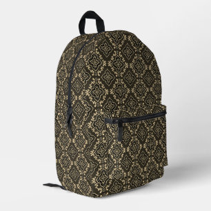 Gold- und Braungeometrisches Muster / indischer Dr Bedruckter Rucksack