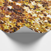 Gold- und Braunstars Geschenkpapier (Ecke)